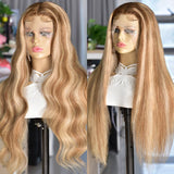 Balayage Honey Blonde Highlights #P27/613 Human Hair Wigs