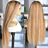 Balayage Honey Blonde Highlights #P27/613 Human Hair Wigs
