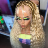 613 Blonde Jerry Curly Virgin Human Hair Wigs Pre-Plucked Hairline