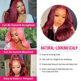 Burgundy 99J Colored Human Hair Wig Body Wave Wine Red Color Wigs