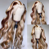 P4/613 Blonde Highlight Human Hair Wig 180% Density