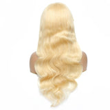 613 Blonde Wig With Bangs Wavy Human Hair Wigs