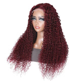 Deep Curly 99j Color Wig Dark Red 100% Human Hair Wig