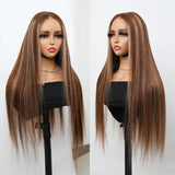 Ombre Highlights Ready Go Straight Glueless Wigs Human Hair