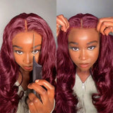 Ready Go Wig Body Wave 99j Human Hair Wigs Pre Plucked with Baby Hair