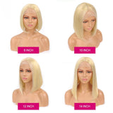 613 Light Blonde Bob Wig HD Transparent Lace Front Human Hair Wigs