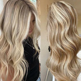 Ash Brown Blonde Balayage Body Wave Wigs 360 Frontal Wig 100% Human Hair