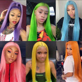 Colored Wigs Dyed From 613 Blonde Straight  Human Hair Wigs