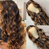 Brown Balayage Highlight Wig Body Wave Human Hair Wigs