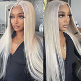 White Wig Transparent HD Lace Wigs Straight 100% Human Hair Wigs