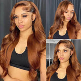 #30 Auburn Lace Front Wigs Body Wave Virgin Human Hair Wigs