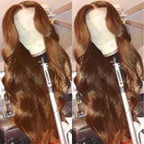 #30 Auburn Lace Front Wigs Body Wave Virgin Human Hair Wigs