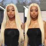 613 Blonde Wig 360 HD Lace Frontal Human Hair Wigs Brazilian Straight Hair