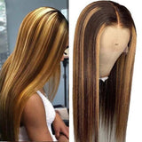 P4/27 Highlight HD Lace Wig Brazilian Straight Virgin Human Hair Wigs