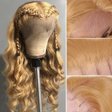 Honey Brown Wig Wavy Human Hair Wigs