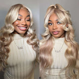 Ash Blonde 360 HD Lace Frontal Wigs Body Wave Human Hair Wigs