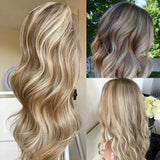 Brown Blonde Balayage Body Wave Wigs HD Transparent Lace Human Hair Wig