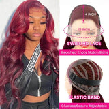 Burgundy Wine Red Lace Front Wig Body Wave Human Hair