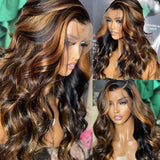 Brown Balayage Highlight Wig Body Wave Human Hair Wigs