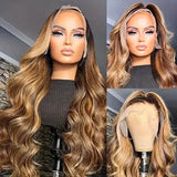 Highlight Honey Blonde Wig Body Wave 13x6 Lace Frontal Wig 100% Virgin Human Hair