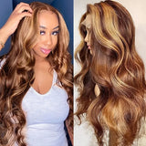 Highlight Honey Blonde Wig Body Wave 13x6 Lace Frontal Wig 100% Virgin Human Hair